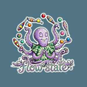 Camiseta con estampado de pulpo meditativo haciendo malabares - Regalo para cefalópodos en estado de flujo imagen 2