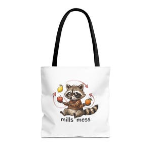 Mills Mess Raccoon Juggler Tote Bag - Funny Juggling Animal Gift image 9