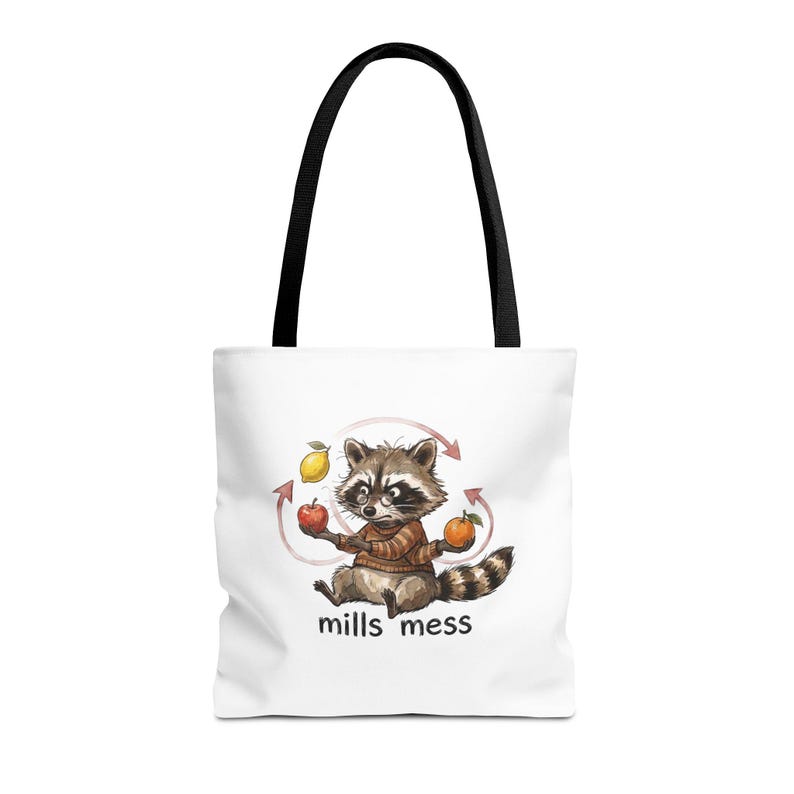 Mills Mess Raccoon Juggler Tote Bag - Funny Juggling Animal Gift image 9