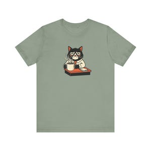 Don't Bother Me Cat Graphic Tee - Grumpy Office Cat Gift image 3