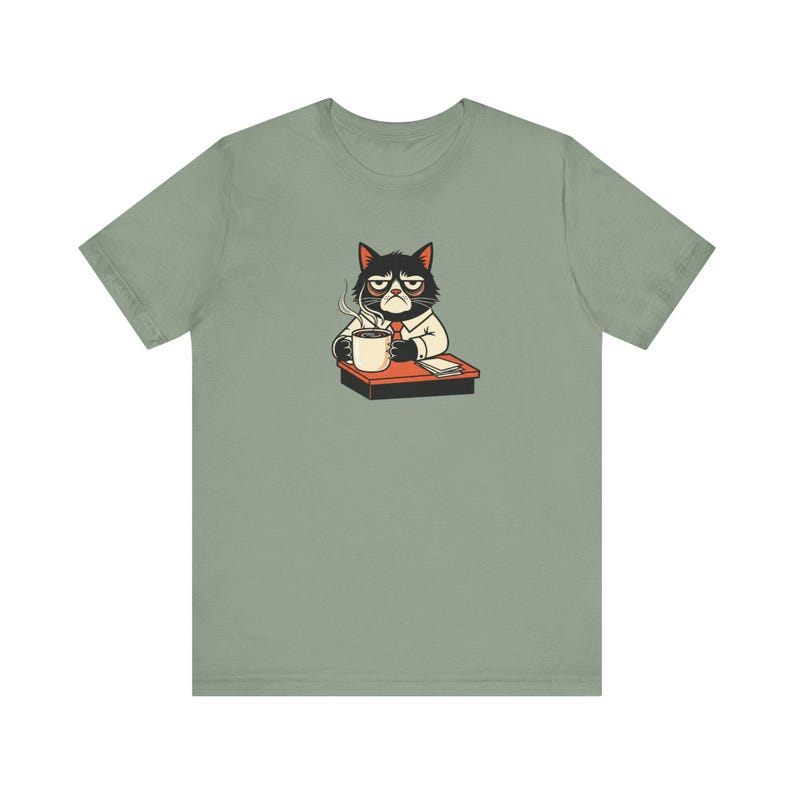 Don't Bother Me Cat Graphic Tee - Grumpy Office Cat Gift image 3