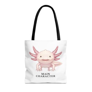 Main Character Energy Axolotl Tote Bag - Cute Animal Confidence Gift image 9