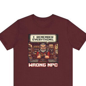 Wrong NPC Dialogue Graphic Tee - Pixel Art Gaming Humor Gift image 1