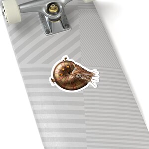 Steampunk Nautilus Submarine Sticker - Brass Chambered Nautilus Kiss-Cut Sticker, Jules Verne Gift bild 8