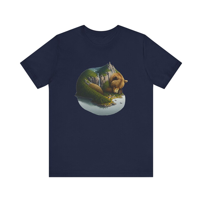 Sleeping Giant Bear Graphic Tee - Nature Landscape Animal Gift image 7