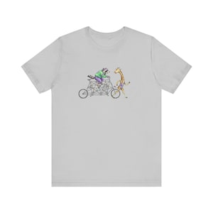 Tandem Bike Animal Friends Graphic Tee - Funny Cycling Animal Gift image 6