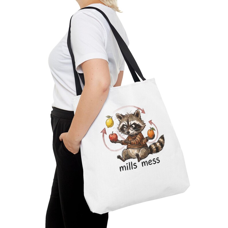 Mills Mess Raccoon Juggler Tote Bag - Funny Juggling Animal Gift image 20