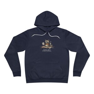 Feral But Functional Hoodie - Funny Raccoon Burnout Gift image 8