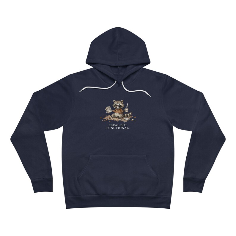 Feral But Functional Hoodie - Funny Raccoon Burnout Gift image 8