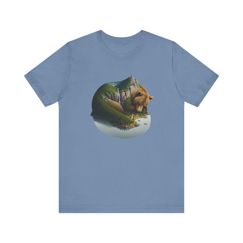 Sleeping Giant Bear Graphic Tee - Nature Landscape Animal Gift image 6