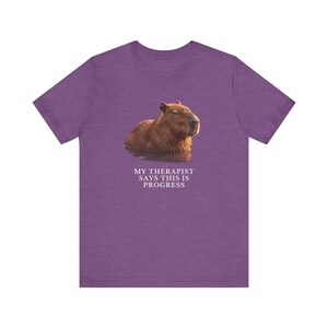 My Therapist Calls This Progress Shirt, Funny Capybara Tee, Therapy Humor Gift, Mental Health Meme Graphic T-Shirt, Self Care image 3