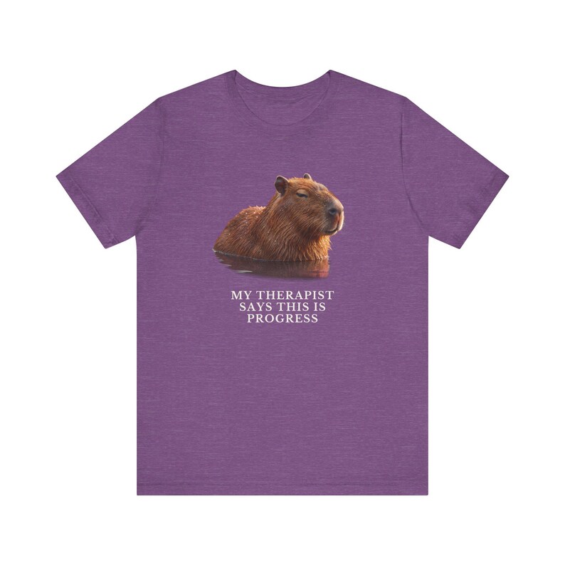 My Therapist Calls This Progress Shirt, Funny Capybara Tee, Therapy Humor Gift, Mental Health Meme Graphic T-Shirt, Self Care image 3