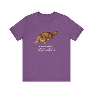 Peace With It Platypus Shirt, Funny Platypus Tee, Self Acceptance Gift, Weird Animal Humor Graphic T-Shirt, Nature Lover image 16