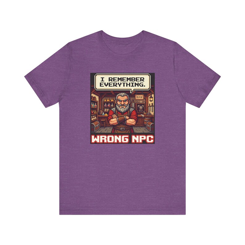 Wrong NPC Dialogue Graphic Tee - Pixel Art Gaming Humor Gift image 11