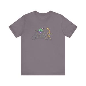 Tandem Bike Animal Friends Graphic Tee - Funny Cycling Animal Gift image 13