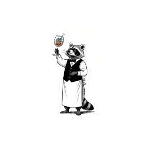 Pegatina de sommelier de mapache imagen 7