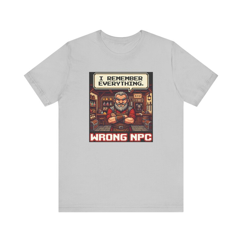 Wrong NPC Dialogue Graphic Tee - Pixel Art Gaming Humor Gift image 6