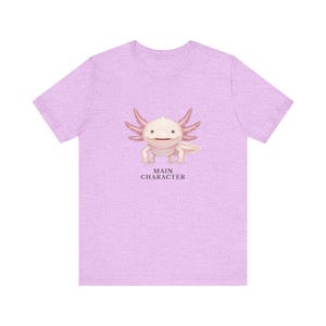 Camiseta con estampado de ajolote, personaje principal – Camiseta rosa con mensaje de confianza anfibia imagen 10