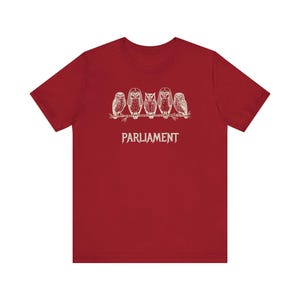 Funny Owl Shirt, Parliament of Owls Collective Noun Tee, Bird Nerd Gift, Literary Humor T-Shirt, Birder Gift, English Teacher Graphic Tee image 19