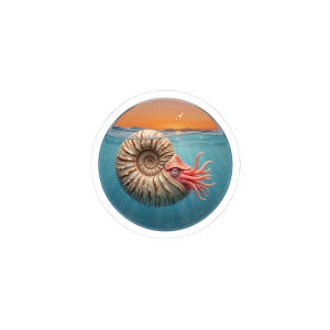 Last of Its Kind Ammonite Sticker - Meteor Extinction Kiss-Cut Sticker, Paleontology Gift bild 1