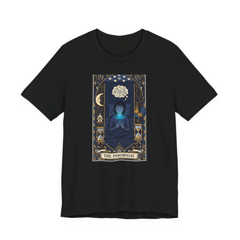 The Insomniac Tarot Card Graphic Tee - Night Owl Witchy Gift image 12