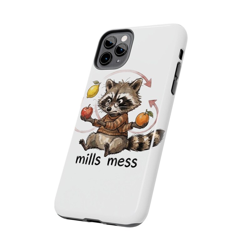 Funda para teléfono Mills Mess Mapache Malabarista - Divertido regalo de animal malabarista imagen 15