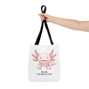 Main Character Energy Axolotl Tote Bag - Cute Animal Confidence Gift image 4