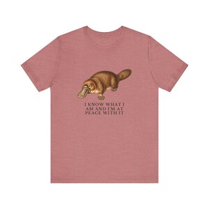 Peace With It Platypus Shirt, Funny Platypus Tee, Self Acceptance Gift, Weird Animal Humor Graphic T-Shirt, Nature Lover image 6