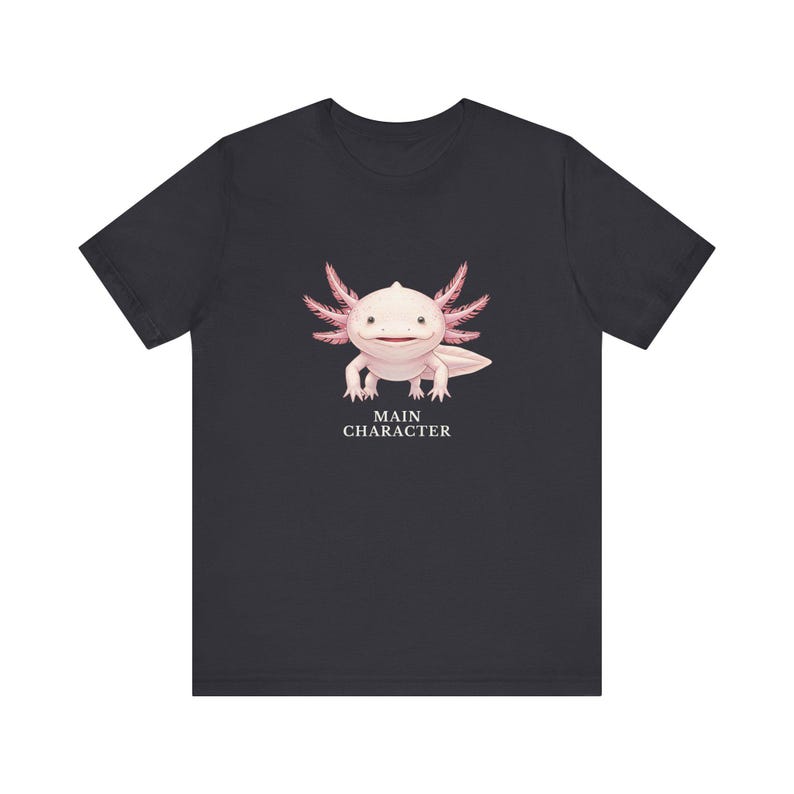 Camiseta con estampado de ajolote, personaje principal – Camiseta rosa con mensaje de confianza anfibia imagen 8