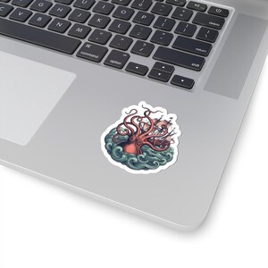 Kraken Sticker - Vintage Sea Monster Engraving Kiss-Cut Sticker, Nautical Gift image 5