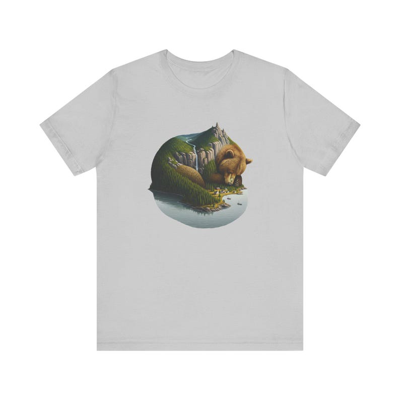 Sleeping Giant Bear Graphic Tee - Nature Landscape Animal Gift image 2