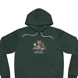 Feral But Functional Hoodie - Funny Raccoon Burnout Gift image 1