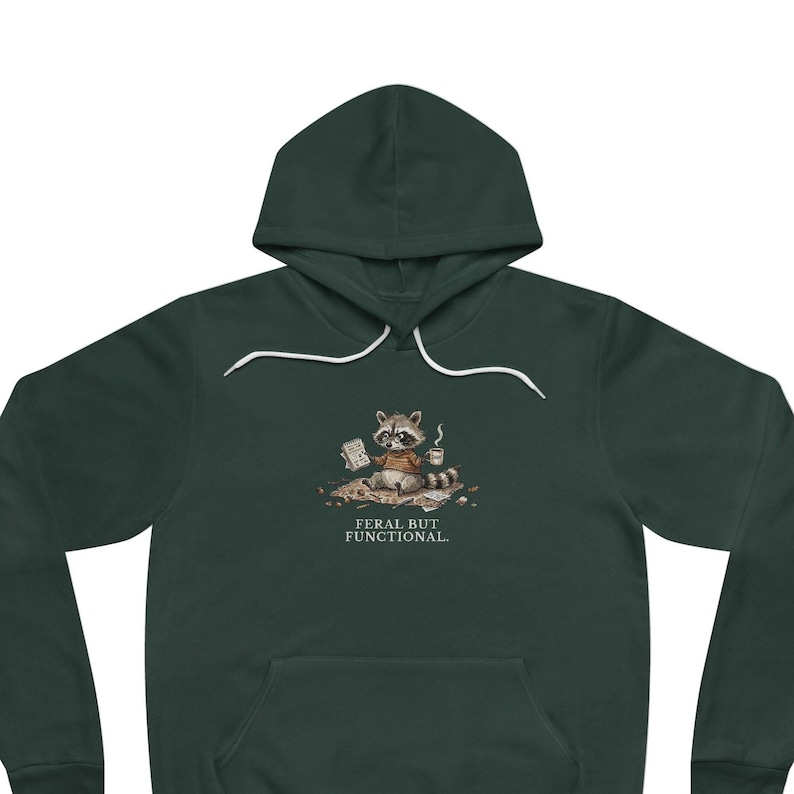 Feral But Functional Hoodie - Funny Raccoon Burnout Gift image 1