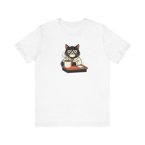Don't Bother Me Cat Graphic Tee - Grumpy Office Cat Gift image 4