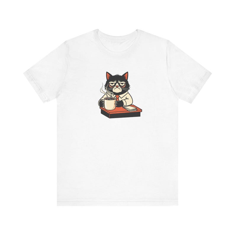 Don't Bother Me Cat Graphic Tee - Grumpy Office Cat Gift image 4
