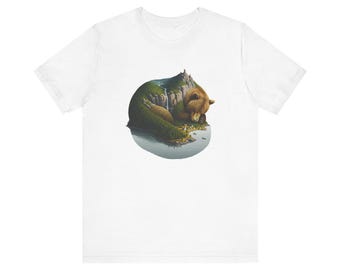 Sleeping Giant Bear Graphic Tee - Nature Landscape Animal Gift