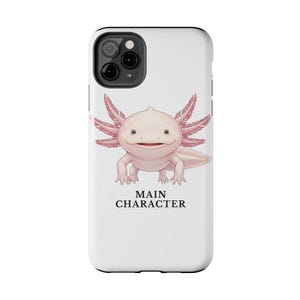 Coque de téléphone Axolotl – Personnage principal Énergie, accessoire amphibien rose image 14