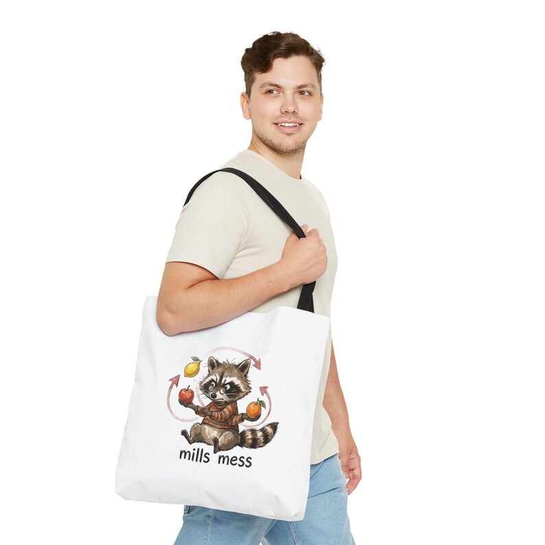 Mills Mess Raccoon Juggler Tote Bag - Funny Juggling Animal Gift image 19