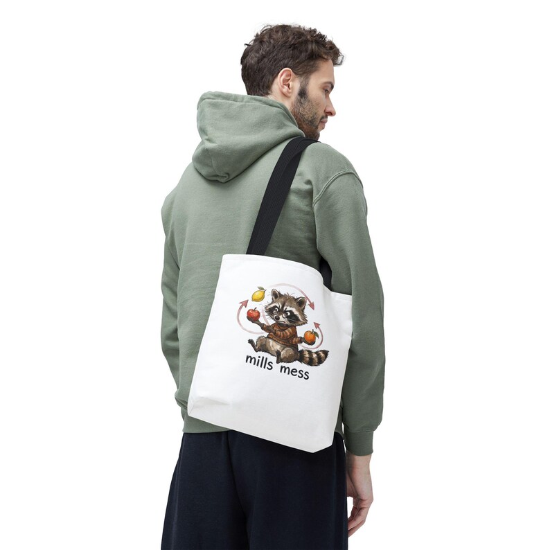Mills Mess Raccoon Juggler Tote Bag - Funny Juggling Animal Gift image 6