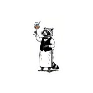Pegatina de sommelier de mapache imagen 10