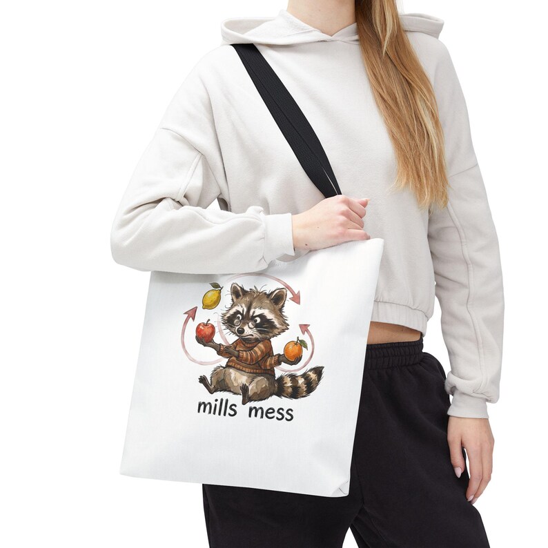 Mills Mess Raccoon Juggler Tote Bag - Funny Juggling Animal Gift image 15