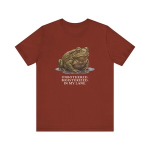 Unbothered Moisturized In My Lane Shirt, Funny Toad Tee, Frog Meme Gift, Cottagecore Self Care Graphic T-Shirt image 7