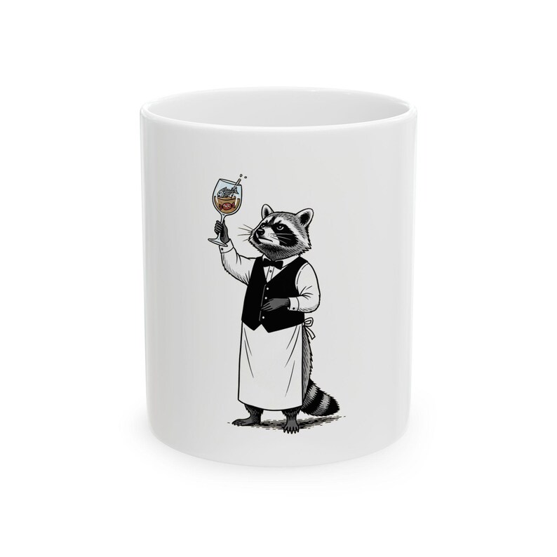 Trash Panda Sommelier Ceramic Mug - Raccoon Wine Humor Gift bild 1