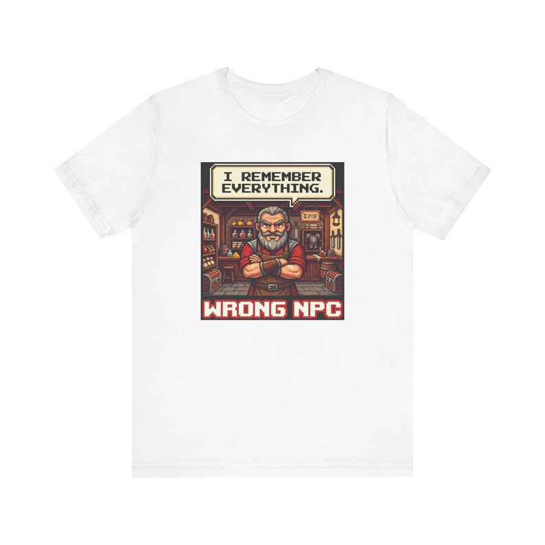 Wrong NPC Dialogue Graphic Tee - Pixel Art Gaming Humor Gift image 13
