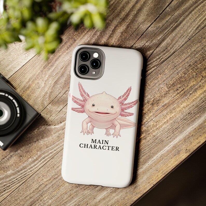 Coque de téléphone Axolotl – Personnage principal Énergie, accessoire amphibien rose image 18