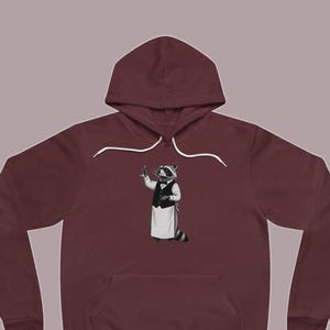 Sudadera con capucha de sommelier de mapache - Regalo de humor sobre vinos de mapache imagen 1