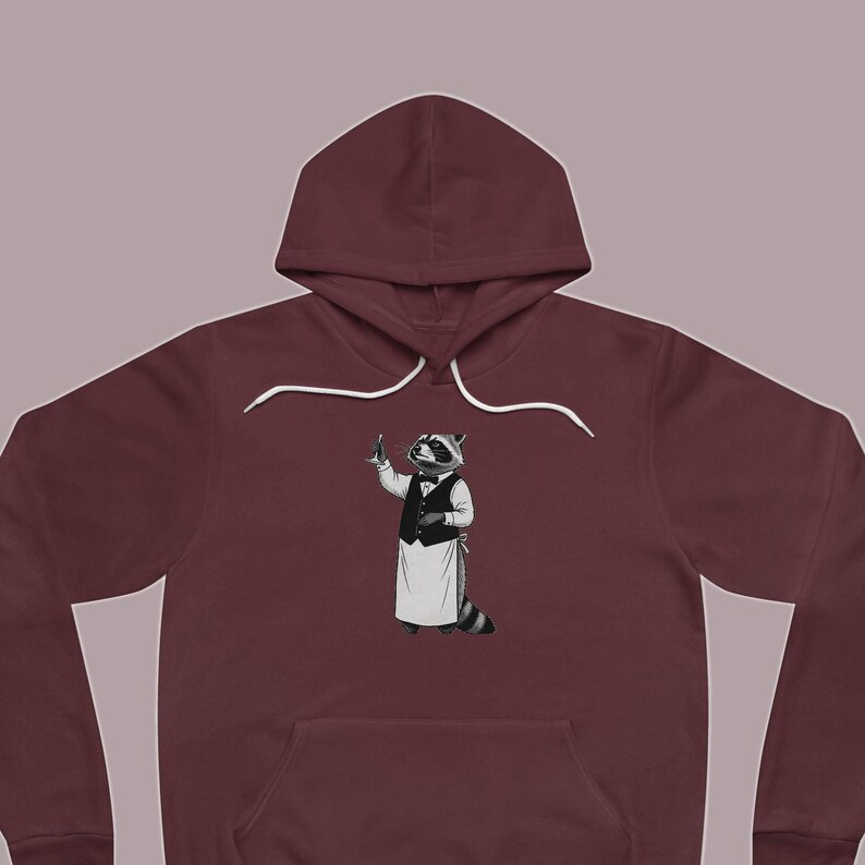 Sudadera con capucha de sommelier de mapache - Regalo de humor sobre vinos de mapache imagen 1