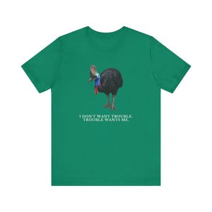 Trouble Finds Me First Shirt, Funny Cassowary Tee, Dangerous Bird Gift, Australian Wildlife Graphic T-Shirt, Bird Nerd afbeelding 12