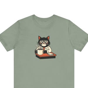 Don't Bother Me Cat Graphic Tee - Grumpy Office Cat Gift image 1