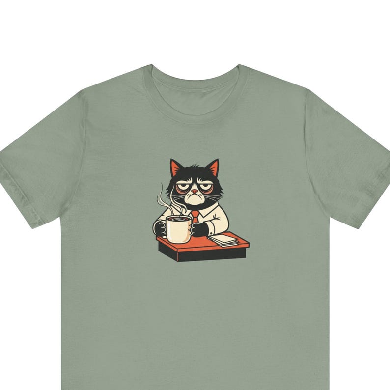Don't Bother Me Cat Graphic Tee - Grumpy Office Cat Gift image 1